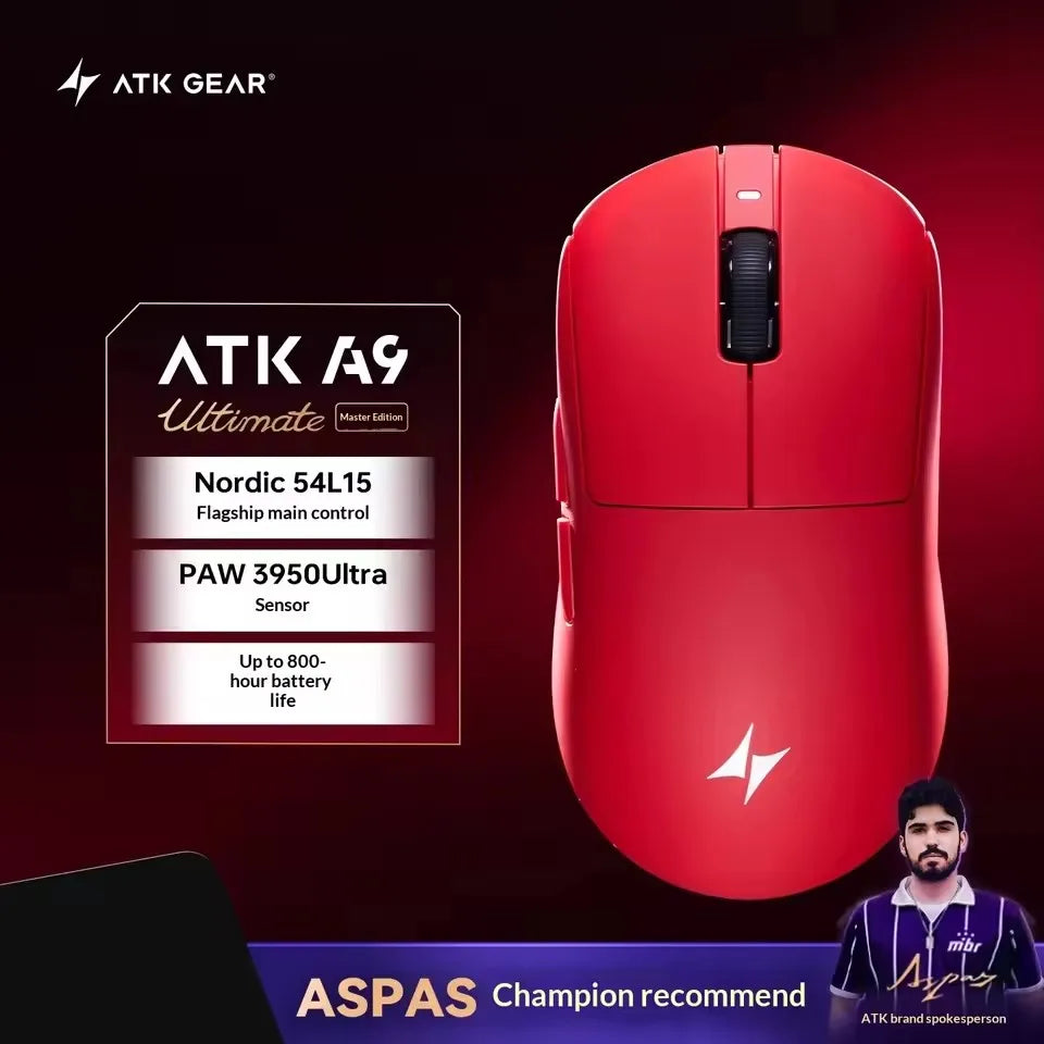 ATK Dragonfly A9 SE Plus Pro Max Ultra Wireless Gaming Mouse NearLink Ultra-lightweight Tri-mode Dual 8K Ergonomic E-sports Mice