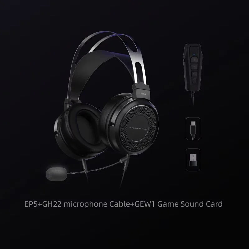 SIMGOT EP5 Auriculares con cable de alto rendimiento con transductor dinámico de 50mm – Headset gaming HiFi, baja impedancia, alta sensibilidad, sonido envolvente 7.1