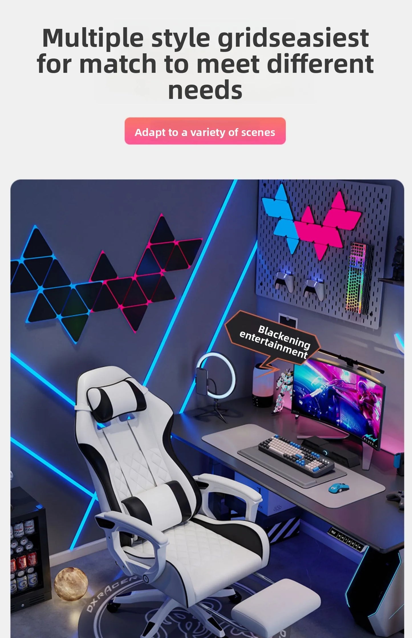 Male e-sports chair is comfortable for prolonged sitting, computer chair can be reclined for leisure, backrest