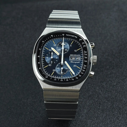 Hruodland new 2025 new 0S00 retro men's quartz chronograph sapphire stainless steel waterproof 5Bar luminous C3 reloj hombre