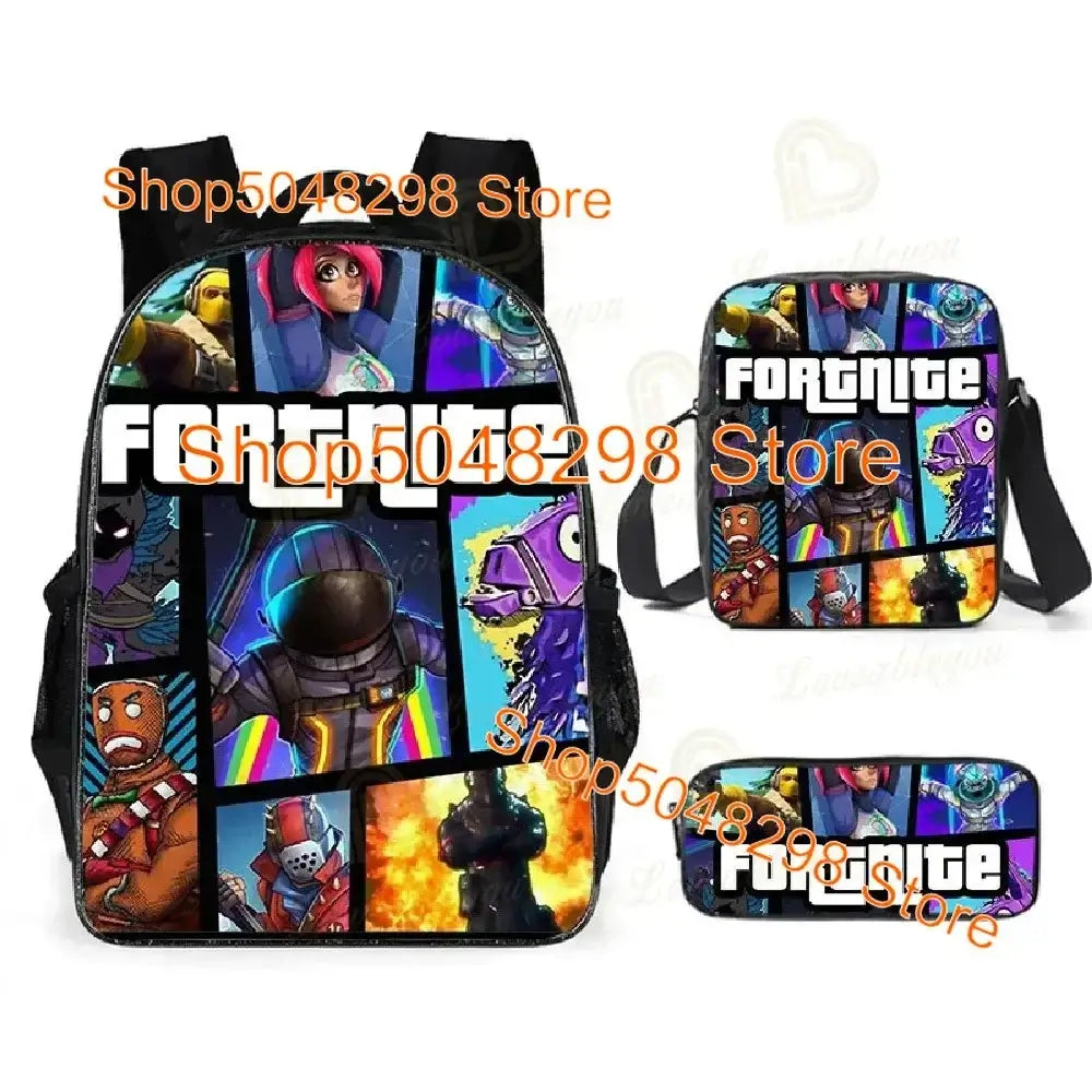Pencil Case Big Canvas Kawaii Pencil Bags Pen Case for Boys Girls Fortnite Print School Supplies Stationery Teens Birthday Gift