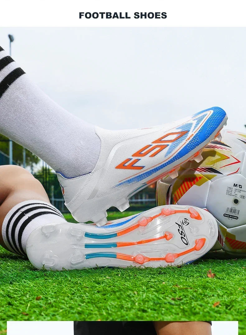 New Men Soccer Shoes Hot-selling Grass Cleats High-quality Match Outdoor Football Boots Non-Slip Boys Sneakers High-top Light
