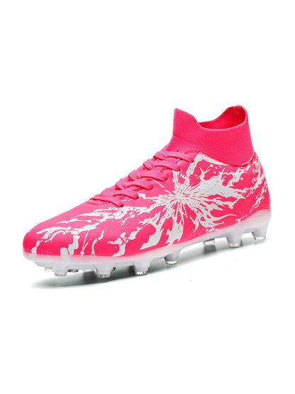Chaussures de football pour hommes et femmes, crampons AG/FG, crampons longs en TPU stables, chaussures de football pour terrain en herbe, tige en PU de qualité supérieure, chaussures d'entraînement