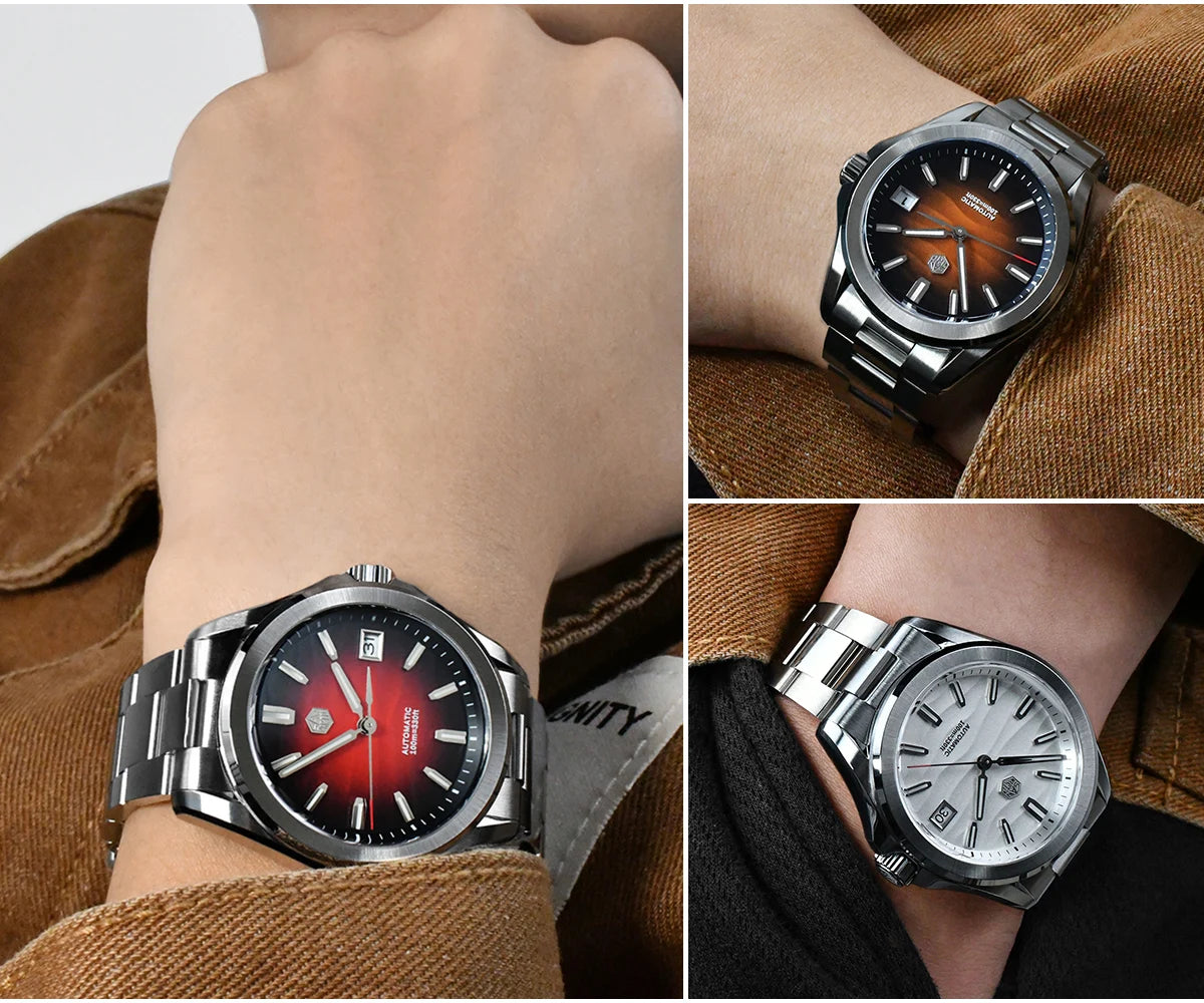 San Martin New Gada Watch 39mm Desert Texture Men Dress Watch NH35 Automatic Mechanical Sapphire Waterproof 100m Luminous SN0129