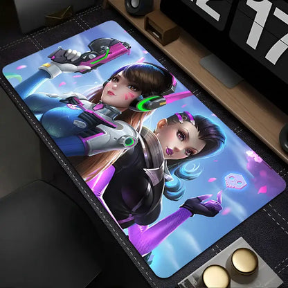 Tappetino mouse PC Overwatch Sombra sexy, tappetino per laptop viola kawaii con ragazza anime, tappetino per tastiera, accessori gaming, tappetino da scrivania per gamer
