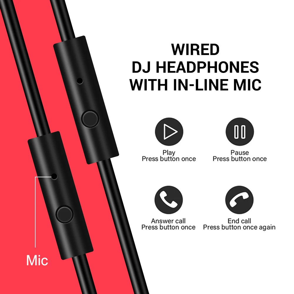 Auriculares de estudio DJ OneOdio con cable y micrófono – Drivers de 40mm, headset para mezcla y monitorización, gaming y grabación