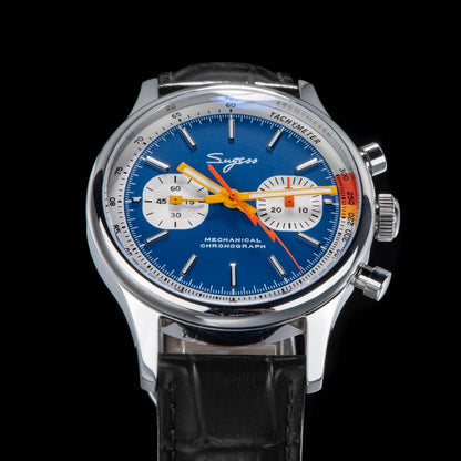 Sugess ST1901 Man Watch Mechanical Chronograph Origin Movement Swanneck Wristwatch Official Pilot Sappire Crystal Military Limit