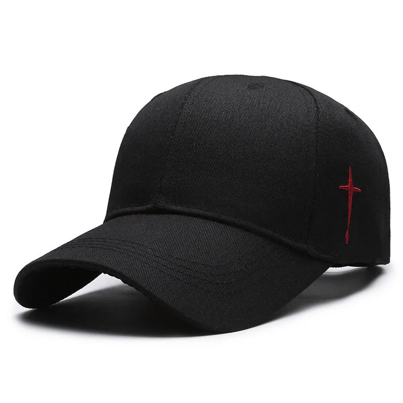 Unisex Simple Cross Water Drop Embroidery Baseball Caps Spring and Autumn Outdoor Adjustable Casual Hat Sunscreen Hat