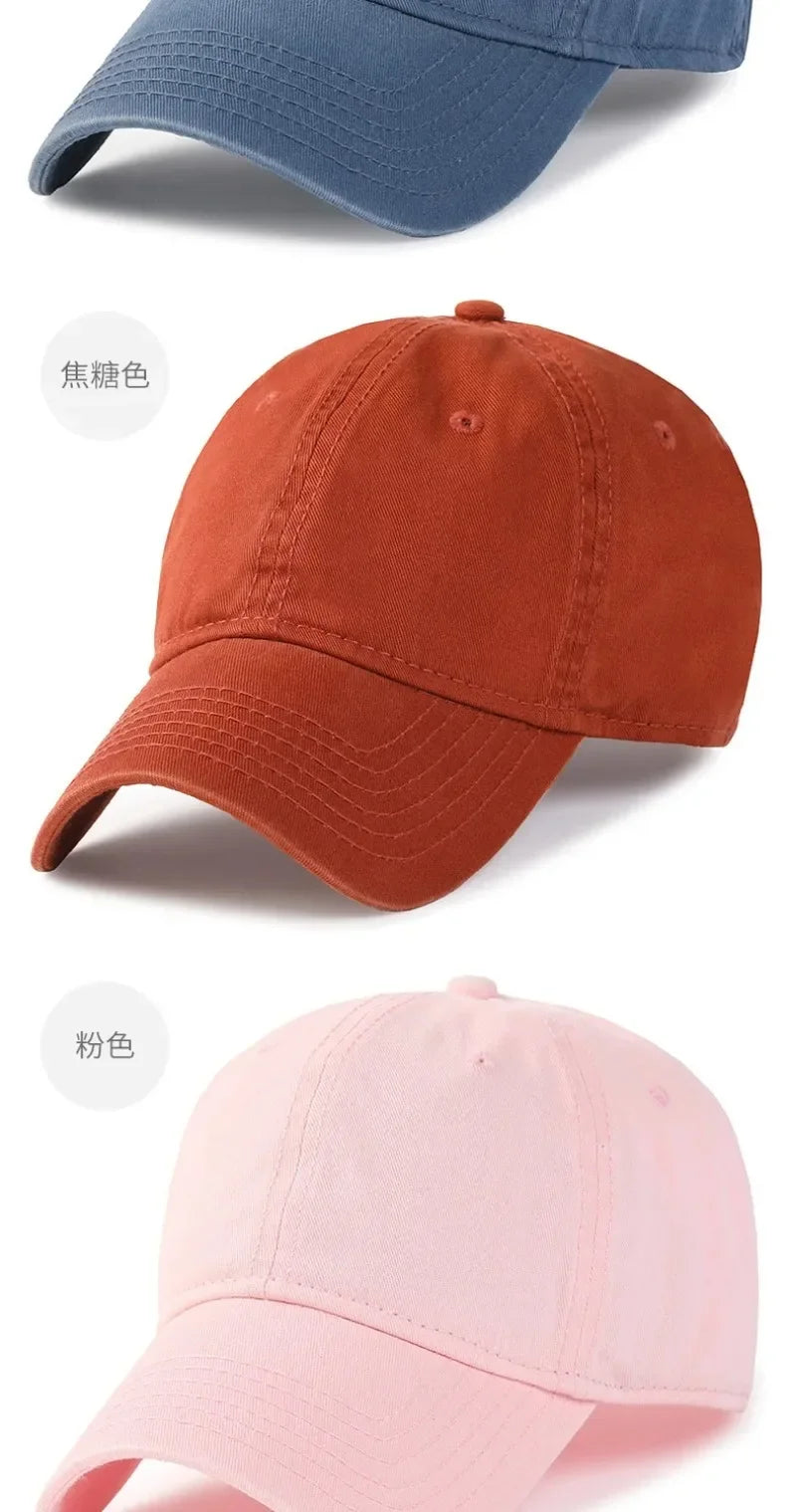 Solid Color Big Size 63cm Soft Cotton Baseball Caps Men Classic Plus Snapback Cap Ladies Golf Sun Hat 59-62cm