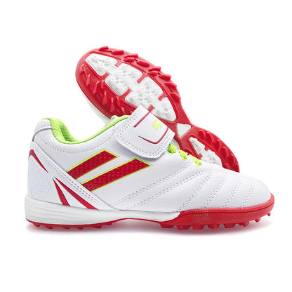 Chuteiras de futebol para criança menino/menina Tf com fecho de velcro, sem pitões, para lacrosse, iniciantes em críquete e basebol