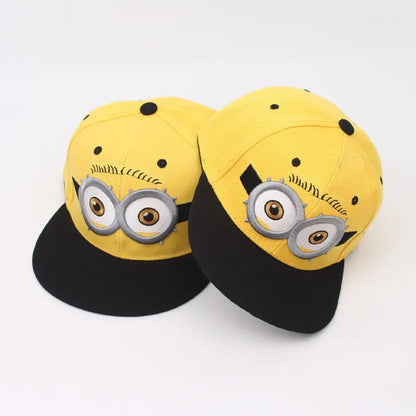 MINIONS flat-brimmed hip-hop hat Cartoon Despicable Me fashion baseball cap adjustable sun hat for boys in summer Gift