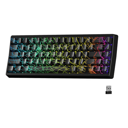 Teclado XVX Spider Web M67 JadeStone com Teclas IMD-Tech, Ligação Tri-Mode e Retroiluminação RGB Personalizada 60%