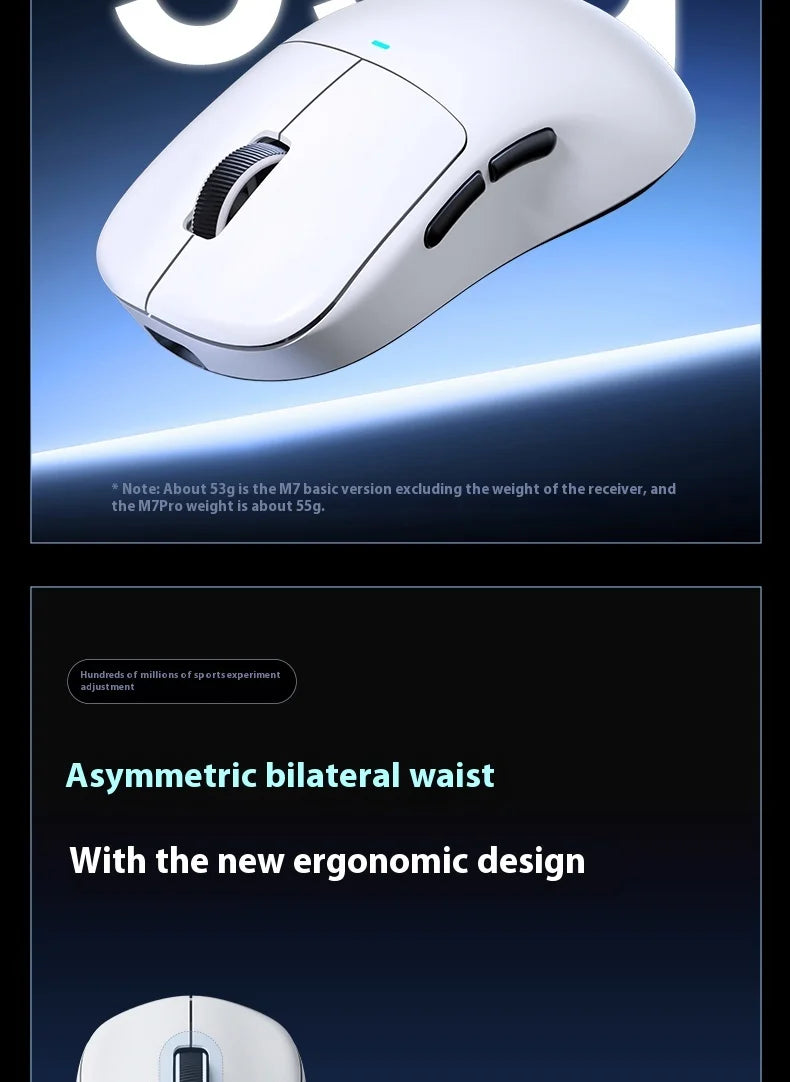MCHOSE M7 Ultra ergonomická herná myš PAW3950 Super Sensor TOPSPEED s frekvenciou snímania 8000Hz, ľahký dizajn, Realtek Master Mice