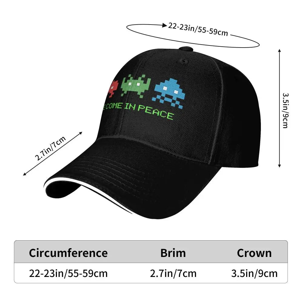 Videojuego de disparos «Space Invaders» «Venimos en paz» Gorra resistente para todas las estaciones Gorra de verano para mujer