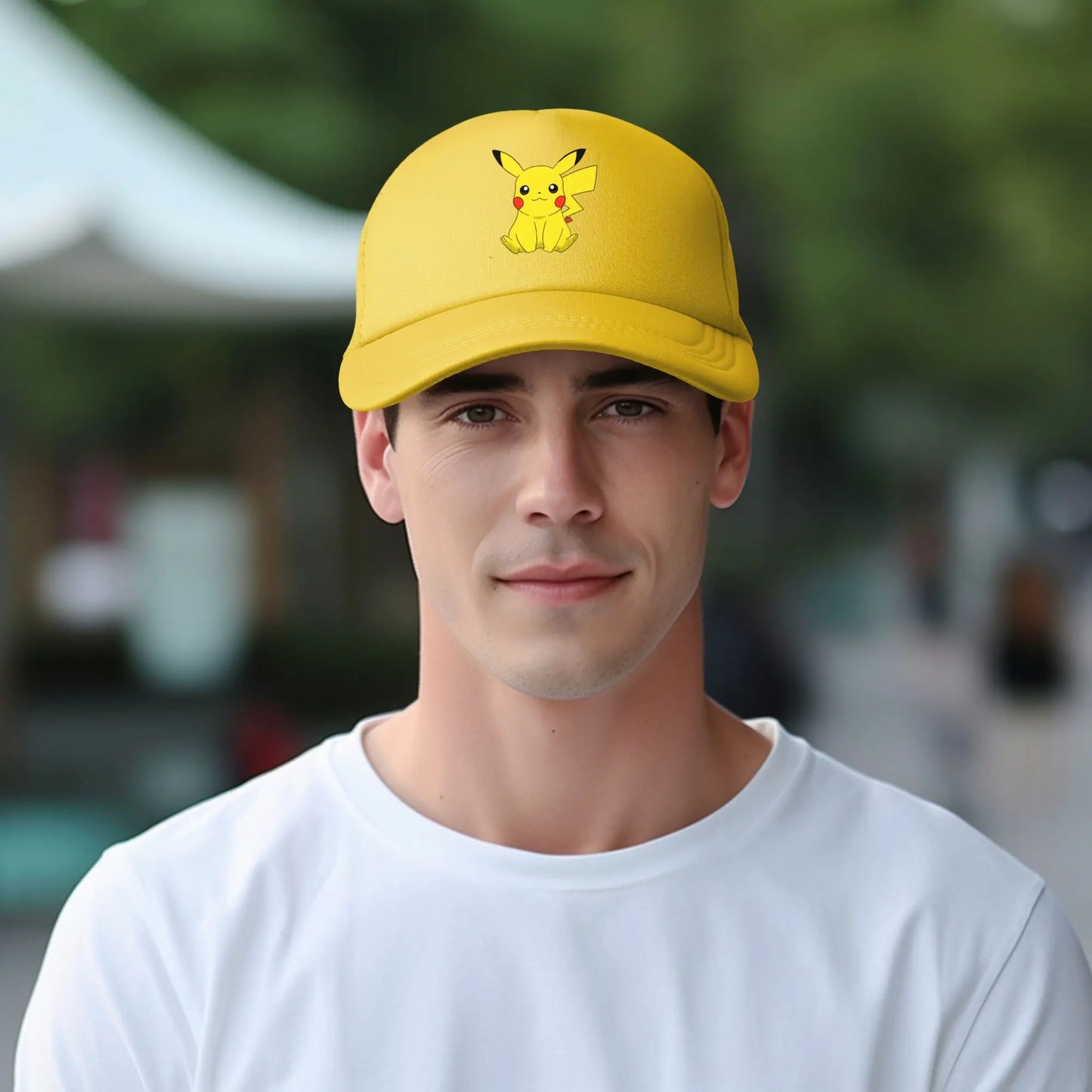 Pikachu Pokemoned  Anime Trucker Hats Unisex  Hats Trucker Hat Racing Cap Adjustable Polyester Mesh Baseball Caps Summer