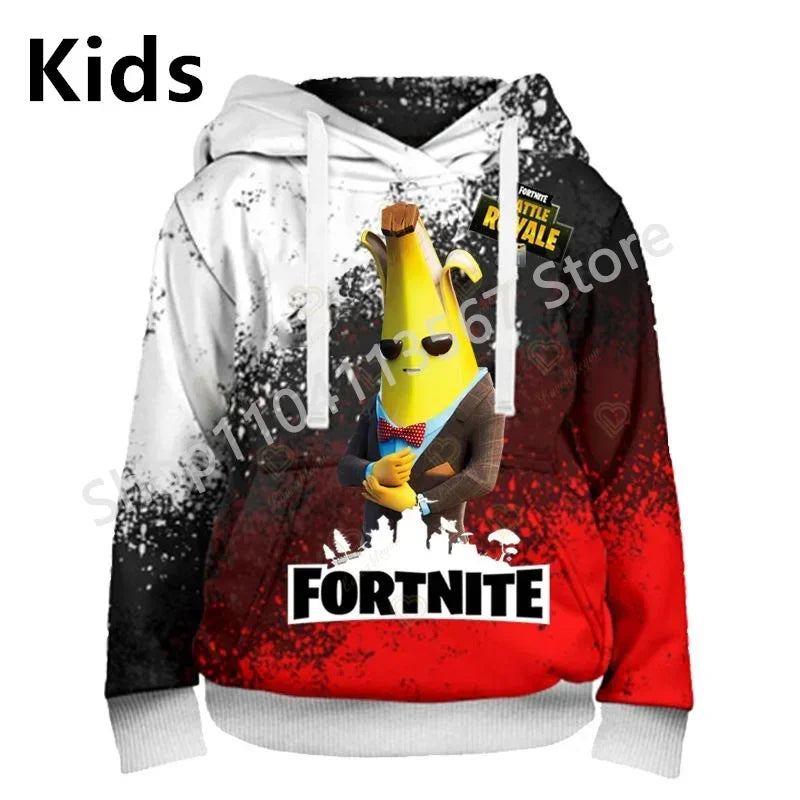 Llama Battle Royale F-Fortnited Hoodies 3D Printed Men Women Children Sweatshirts Boy Girl Kids Streetwear Pullover Green Tops