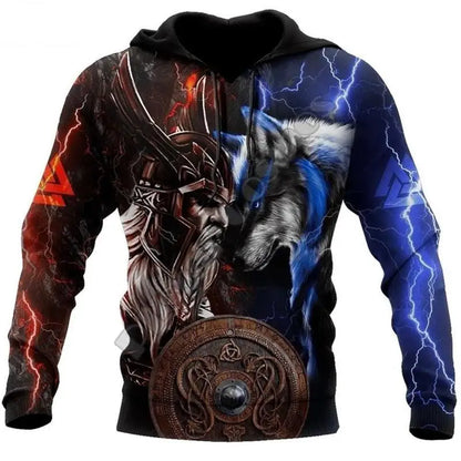 Módne jarné a jesenné mikiny s kapucňou pre mužov s motívom vlka, 3D potlač po celej ploche, unisex pulóver, ležérna bunda, streetwearový kabát, veľkosť 4XL