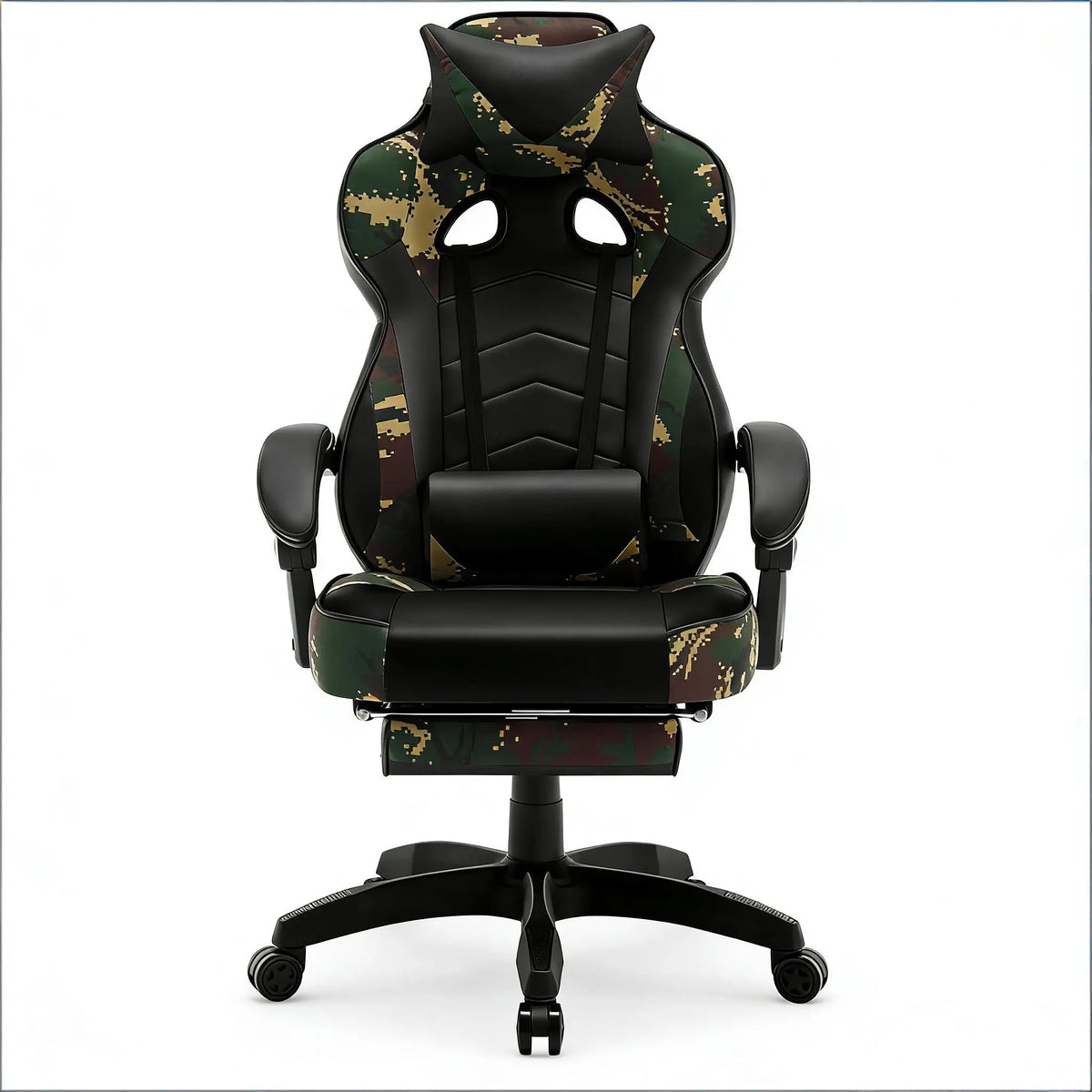 Stylish Ergonomic Gaming Office Chair with Footrest, Reclining Racing Chair, Breathable PU Leather Computer Desk Chair for Home & Office