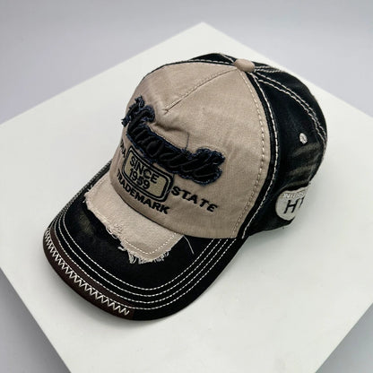 Bonés de basebol vintage coreanos lavados para homem e mulher, em algodão, com fecho snapback, bordado, design novo e versátil, letras bordadas, estilo casual desgastado