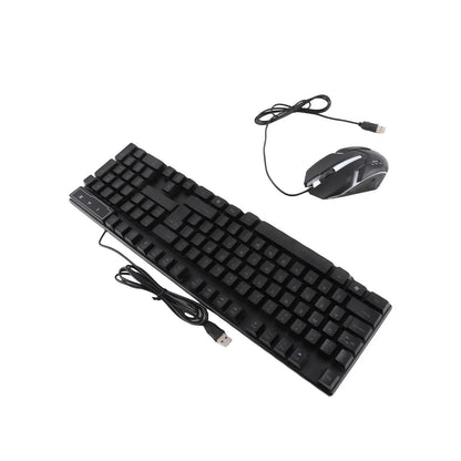 Combo gaming de teclado y ratón de 4 piezas, teclado ergonómico de 104 teclas, ratón con luz de respiración de 4 colores, auriculares y alfombrilla antideslizante para ratón