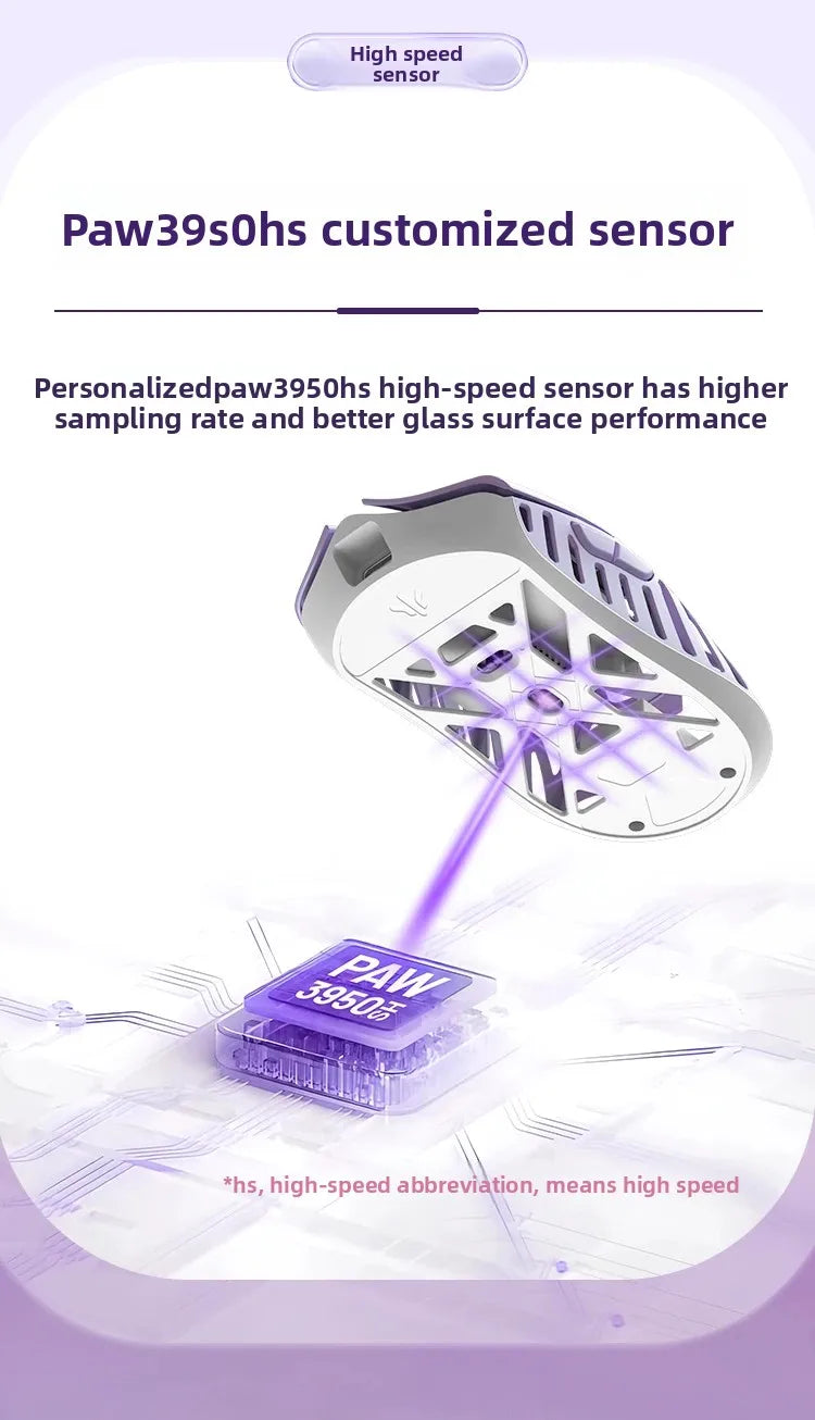 Wlmouse Mini Pro professionell mus i lätt magnesiumlegering, trådlös gamingmus med tre lägen, 8K polling rate, PAW3950, DPI30000