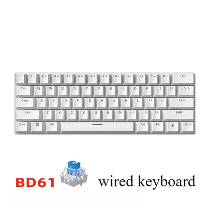 Tastiera meccanica 60% da gaming, tastiera gamer meccanica per PC, laptop e ufficio, mini keyboard con tasti bianchi