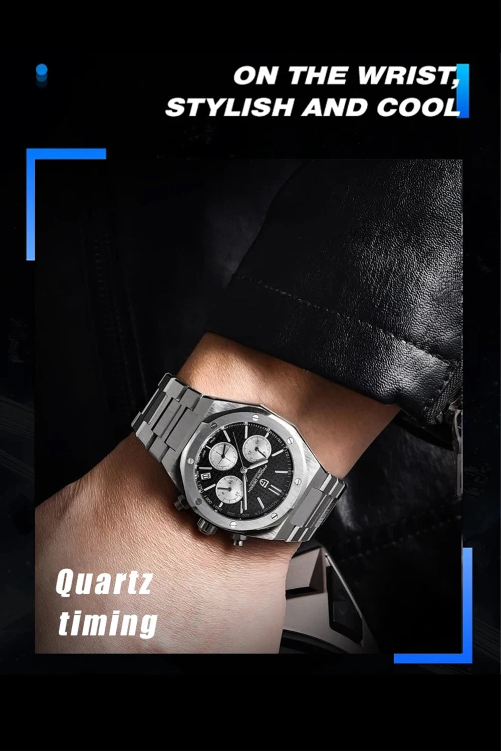 Pagani Design 2026 New VK63 Men's Business Quartz Watch Sapphire Stainless Steel 20Bar Waterproof Sports Chronometer Code Watch