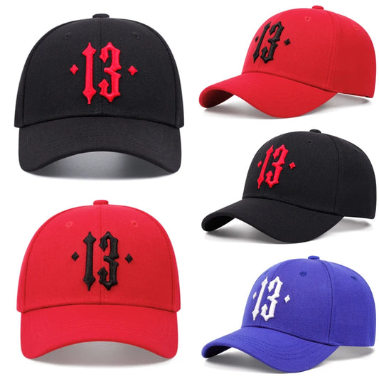 New No.13 Embroidered Baseball Hat Simple Men's Fashion Hip Hop Hat Casual Decorative Hat Women's Outdoor Sports Sunscreen Hat