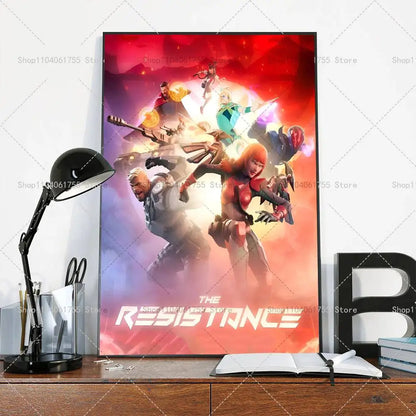F-Fortnites-Game Póster Popular Autocolante de Arte em Papel Impermeável para Decoração de Parede de Café, Bar e Quarto