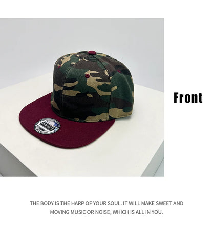 New Unisex Color Block Camouflage Baseball Hats Flat Eave Breathable Hip Hop Sunshade Peaked Caps Versatile Fashion Personal ins