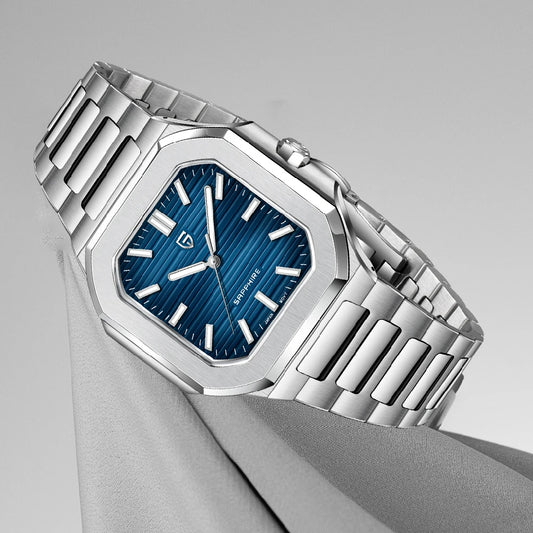 Relógio de luxo quadrado de quartzo PAGANI DESIGN novo 2026 para homem, espelho de safira AR, movimento japonês, relógio masculino luminoso em aço 316L integral