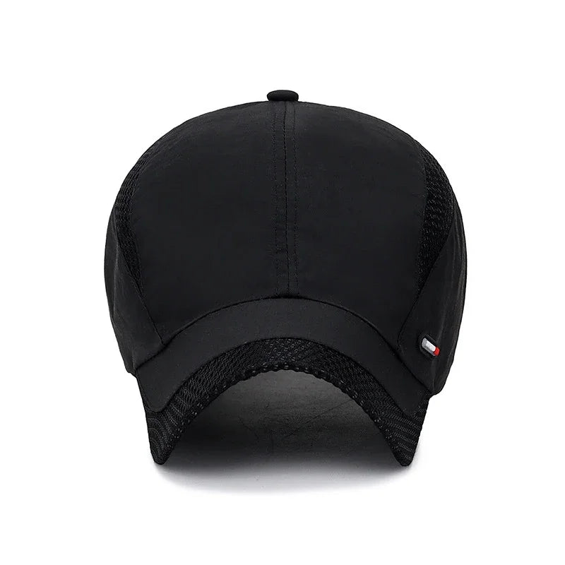 Summer Breathable Mesh Quick-Drying Hat Outdoor Sports Sun Hat Red Leather Label Sun Protection Sun Hat