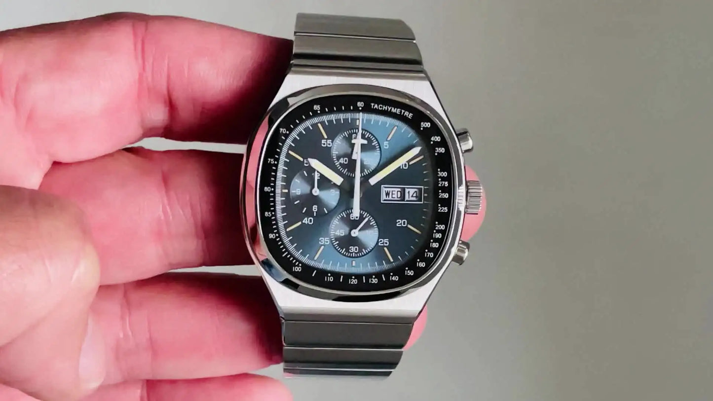 Hruodland new 2025 new 0S00 retro men's quartz chronograph sapphire stainless steel waterproof 5Bar luminous C3 reloj hombre