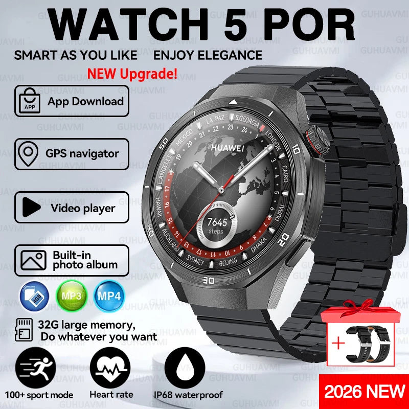 2026 New Watch 5 Pro Genuine Smart Watch GPS Map Navigation NFC Call 32GB memory Clock Built-in Video Music playback Smart Watch