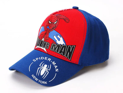 Marvel Anime Figure Spider-Man Cartoon Baseball Cap Cotton Polyester Peaked Cap Boy Girl Headwear Accessories Kids Birthday Gift