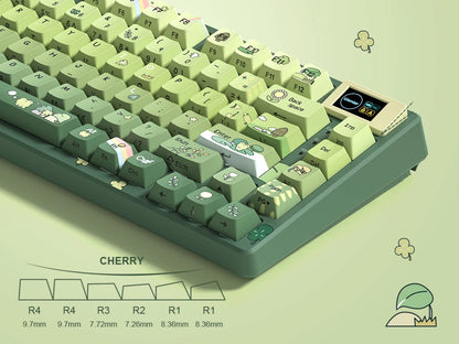 Womier SK80 Green Keyboard Gasket Mounted RGB Hot Swap with Color OLED Display 75% Mechanical Gaming Keyboard for PC