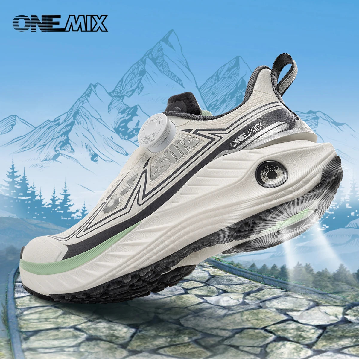 ONEMIX Chaussures de sport décontractées d'automne-hiver pour homme, chaussures de marche en plein air, chaussures légères antidérapantes, chaussures de trekking pour homme
