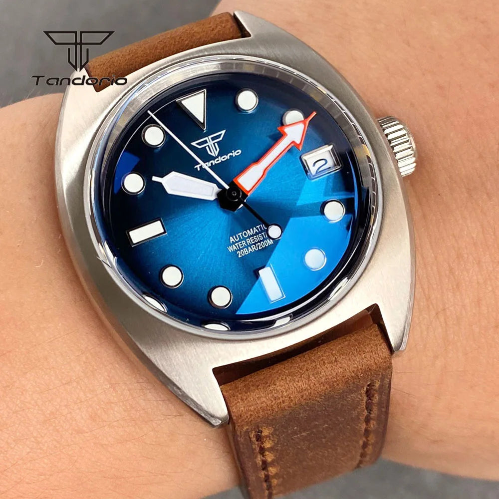 Tandorio 36mm Dive Military Automatic Miyota8215 Mechanical Watch for Men Domed Sapphire Unisex Wristwatch 20BAR Waterproof Lume