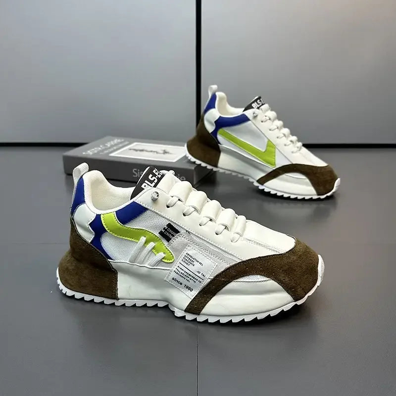 Luksus sneakers til mænd, sportssko, mokkasiner, chunky sneakers til mænd, afslappede sneakers, komfortable, åndbare, trendy designede sko med personlighed
