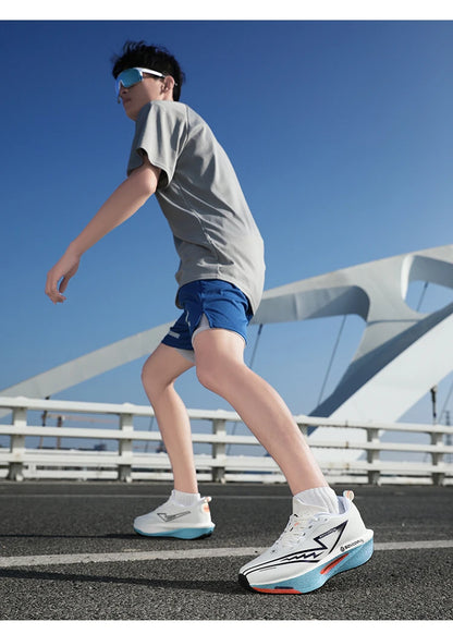 Sapatilhas de corrida com placa de carbono, especialidade maratona, para homem e mulher, desportivas, respiráveis, leves, confortáveis, atléticas e antiderrapantes