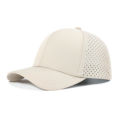VOBOOM Șapcă de baseball pentru bărbați, cu uscare rapidă, din plasă tăiată cu laser, cu bor curbat, tip snapback, pentru alergare în aer liber și călătorii, negru