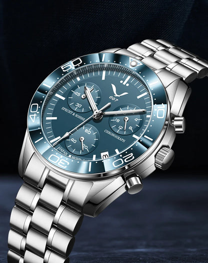 New 007 Specht&Sohne Sports Watches For Men Top Brand Luxury Steel Wrist Watch Fashion Japan VK68 Chronograph Relogio Masculino
