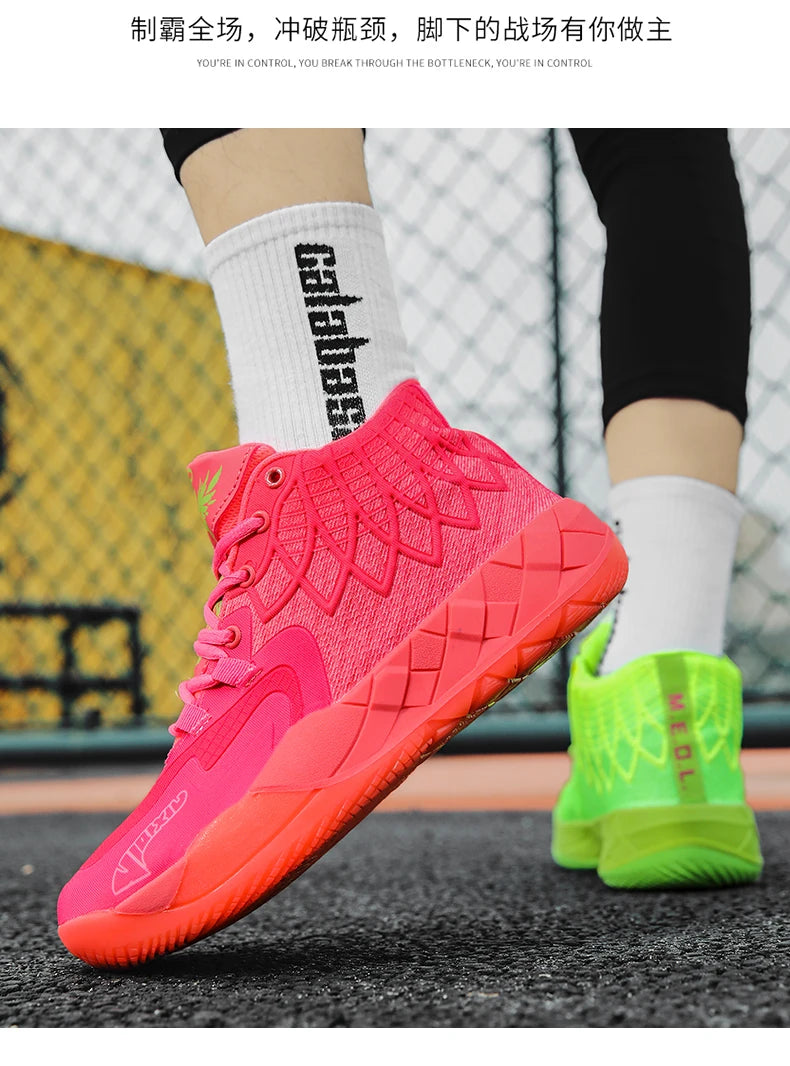 Three-ball generation Lamelo Ball basketball shoes Yin-yang high-top practical youth student basketball shoes men's sports shoes