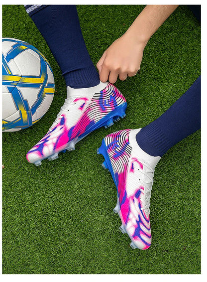 Chaussures de football à crampons longs pour adultes, résistantes à l'usure, respirantes, crampons de football pour hommes, chaussures de sport professionnelles pour entraînement et matchs