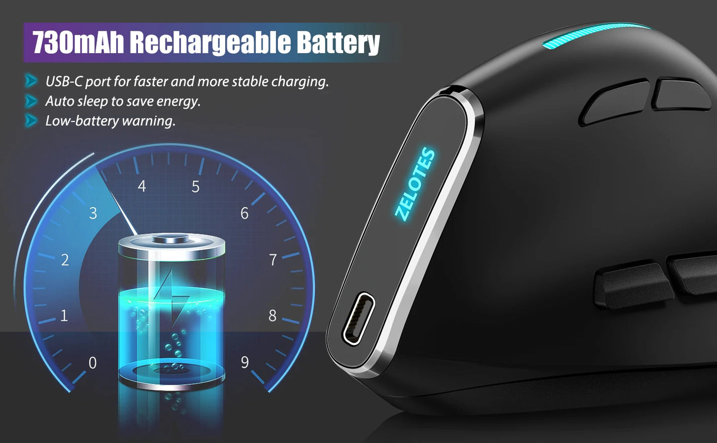 Lefon F26C Vertical Mouse Wireless with OLED Screen Bluetooth Ergonomic Mouse Optical Rechargeable Gaming Mice for PC Laptop