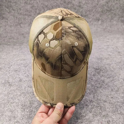 Gorra de béisbol de malla transpirable de verano para hombre, talla grande, ajustable, gorra casual de camuflaje para actividades al aire libre y en la selva, para hombre, 62 cm