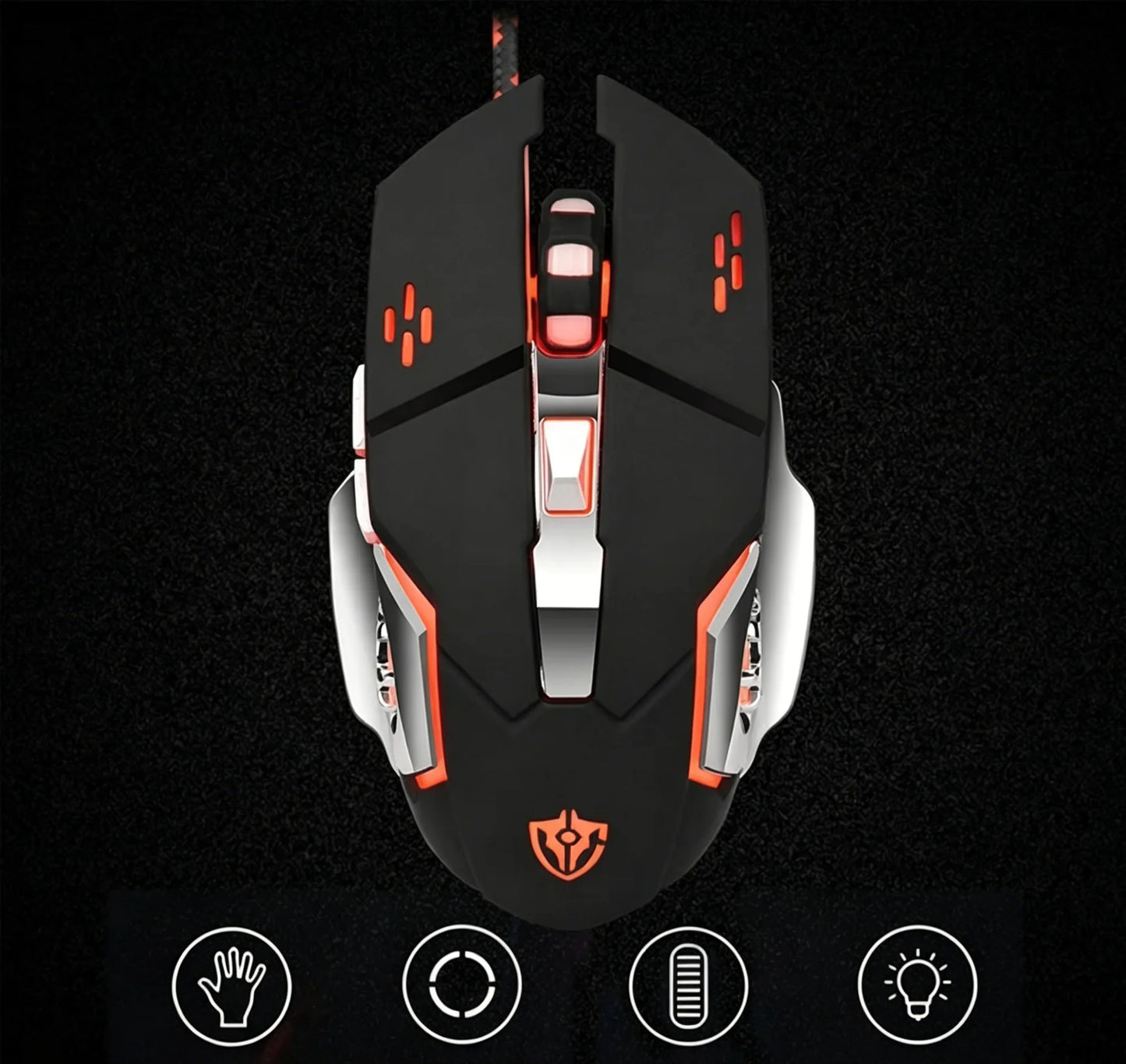 RGB Dual-Mode Wired Mouse 2.4G Wireless Mouse Gaming Mouse Rechargeable Silent Mouse 3600 DPI Adjustable Mouse Mice for Laptop