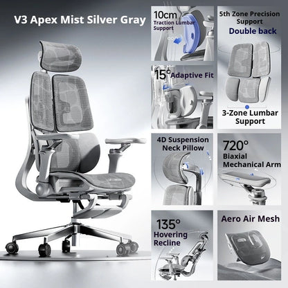 Cadeira de escritório em malha ergonómica, executiva, para computador e gaming, mobiliário moderno, giratória, com rodas e ajustável, Silla Gaming, cadeira ergonómica