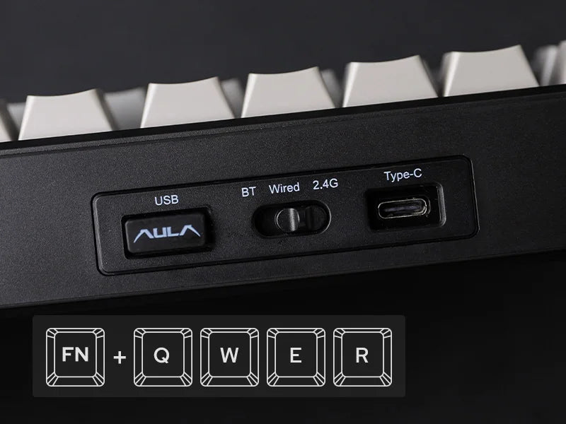 Teclado mecánico inalámbrico EPOMAKER X AULA F75 MAX compacto 75% con distribución ANSI, conexión por cable/Bluetooth/2.4GHz, pantalla TFT y perilla