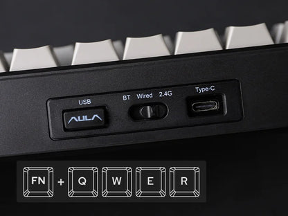 Teclado mecánico inalámbrico EPOMAKER X AULA F75 MAX compacto 75% con distribución ANSI, conexión por cable/Bluetooth/2.4GHz, pantalla TFT y perilla